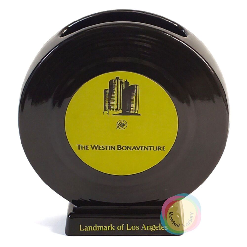 Vintage 1987 Westin Bonaventure Hotel Ceramic Record Vase LA Souvenir